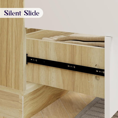 Doors Bedroom Armoire Wardrobe Closet Cabinet Wardrobe Closet with Hanging Rod Wood Closet Wardrobe for Large Storage Armoires and Wardrobes with Drawers Wooden 2 Packages